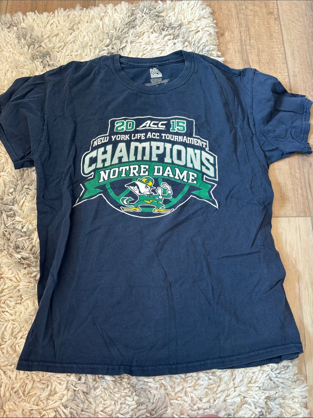 Notre Dame Champions Navy Blue T-Shirt - ACC 2015 Tournament